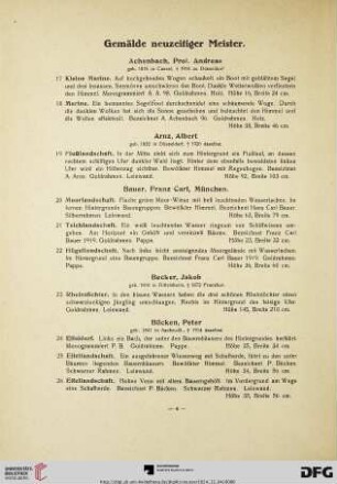 Gemälde neuzeitiger Meister (Nr. 17-85)