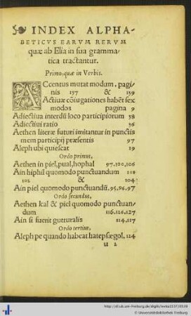 Index Alphabeticus.