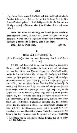 Ueber Schulversäumnisse