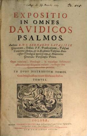 Expositio in omnes Davidicos Psalmos, 1