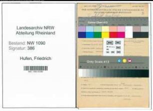 Entnazifizierung Friedrich Hufen , geb. 13.04.1890 (Eichoberinspektor)