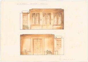 Haus Darré, Berlin-Dahlem Umbau: Herrenzimmer: Wandansicht 1:20