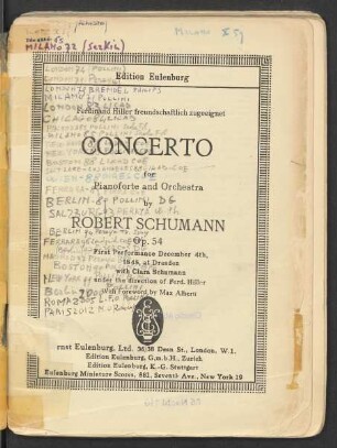Concerto for Pianoforte and Orchestra : op. 54 : [A minor]