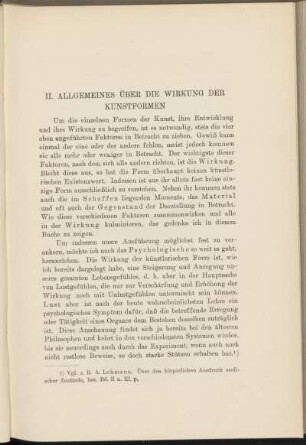 II. Allgemeines über die Wirkung der Kunstformen