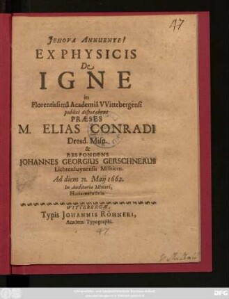 Ex Physicis De Igne