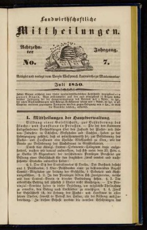 Achtzehnter Jahrgang. No. 7.
