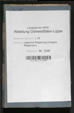 Kommunalwegebau im Amt Oerlinghausen - Generalia -, Band 13