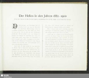 Der Helios in den Jahren 1882 - 1900 : ein Beitrag zur Entwicklungsgeschichte der Elektrotechnik