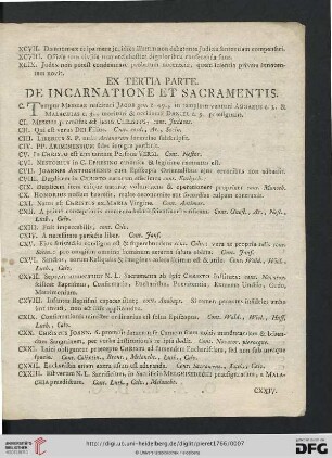 Ex tertia parte: De incarnatione et sacramentis