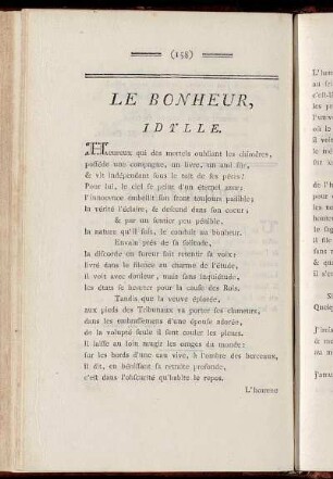 Le Bonheur, Idylle. - Le Cordelier-Cheval.