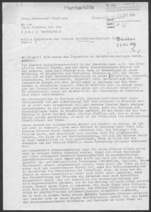 Zwiefalten-Hayingen mit Diaspora: Inspektionsbericht 1959