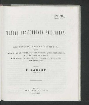 Tibiae Resectionis Specimina.