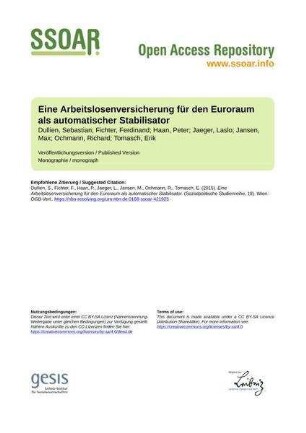 Eine Arbeitslosenversicherung für den Euroraum als automatischer Stabilisator