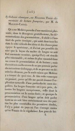 Syllabaire classique, ou Nouveau Traité élémentaire de lecture francoise; par M. de Malvin-Cazal