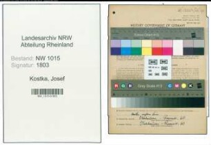 Entnazifizierung Josef Kostka , geb. 11.09.1908 ()