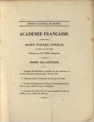 Séance publique annuelle. 1852