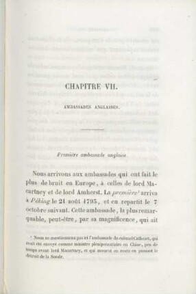 Chapitre VII. Ambassades Anglaises.
