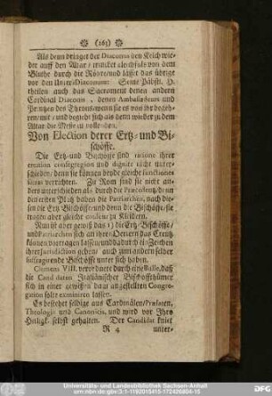 Von Election derer Ertz- und Bischöffe.