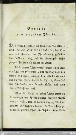 Vorrede zum zweyten Theile