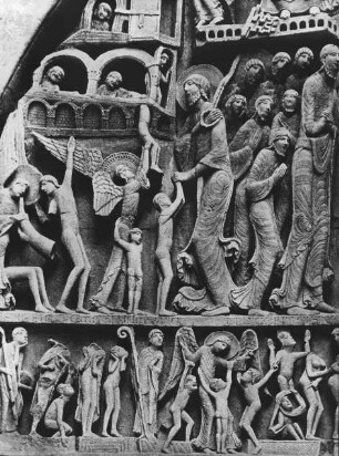 Autun, Kathedrale St. Lazare, Westportal, Tympanon, Detail. Gislebertus