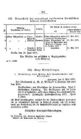 Kurze Mittheilungen : [III. Gymnasien und Real-Schulen]