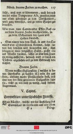 V. Kapitel: Komposition unterschiedlicher Firnisse
