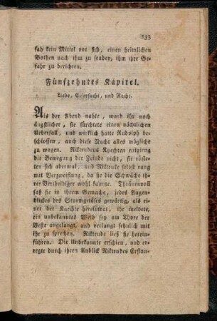 Fünfzehntes Kapitel. Liebe, Eifersucht, und Rache.