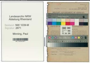 Entnazifizierung Paul Minning , geb. 14.12.1895 (Meister)