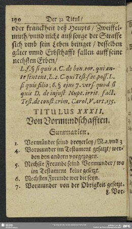 Titulus XXXII. Von Vormundschafften
