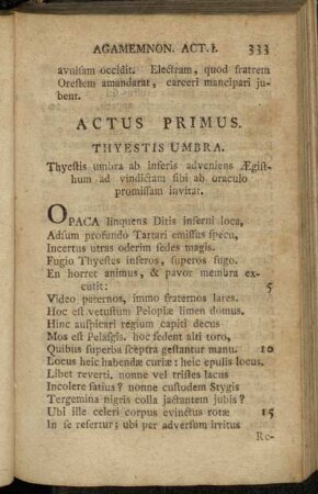 Actus Primus. - Actus Secundus.