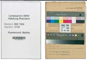 Entnazifizierung Martha Kuenemund , geb. 31.03.1893 (Kaufm.Angestellte)