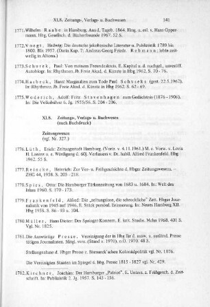 XI. Zeitungs-, Verlags- u. Buchwesen (auch Buchdruck)