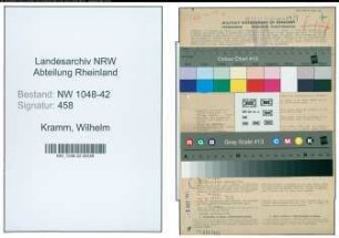 Entnazifizierung Wilhelm Kramm , geb. 02.06.1906 (Techniker)