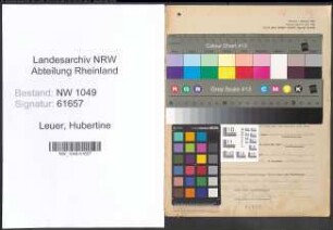 Entnazifizierung Hubertine Leuer , geb. 02.08.1916 (Saengerin)