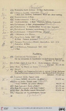 Nachtrag (Nr. 689-694)