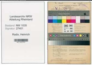 Entnazifizierung Heinrich Radix , geb. 18.06.1899 (Schiessmeister)