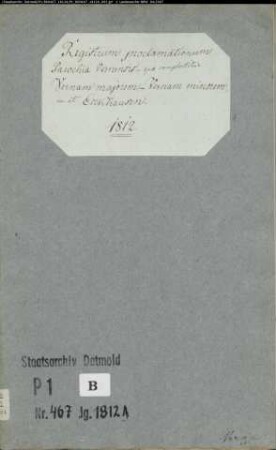 Zivilstandsregister der katholischen Gemeinde Verne, Kreis Büren (A 1812). (Gemeinde: Katholische Gemeinde Verne)