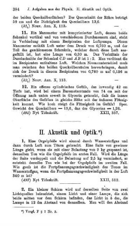 II. Akustik und Optik (9).