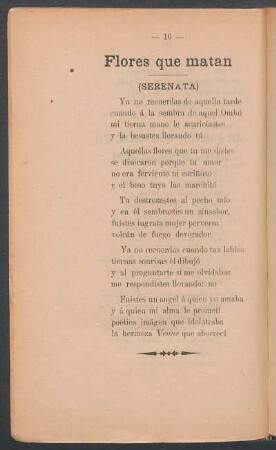 Flores que matan : (Serenata)