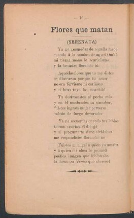 Flores que matan : (Serenata)