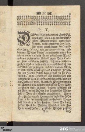 Gründliche Beantwortung einiger Theologischen Fragen.