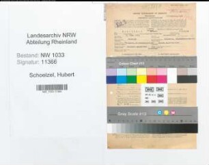 Entnazifizierung Hubert Schoelzel , geb. 02.06.1921 (Kaufm.-Angestellter)