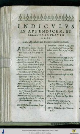 Indiculus in appendicem…