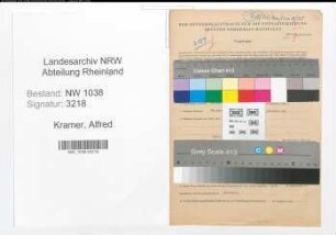 Entnazifizierung Alfred Kramer , geb. 04.10.1914 (Zimmerer)