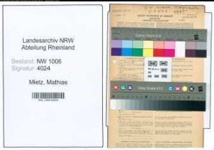 Entnazifizierung Mathias Mietz , geb. 13.01.1907 (Postschaffner)