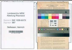 Entnazifizierung Heinrich Nellessen , geb. 08.05.1915 (Metzger)