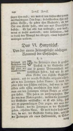 Das VI. Hauptstück