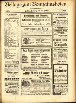 Zweite Ausgabe vom Sonntag, den 13. Januar 1901.