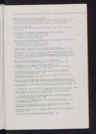 Veröffentlichungen der Koordinationsstelle