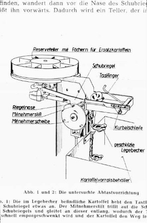 Abtastvorrichtung an Kartoffellegemaschine
